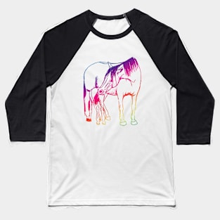 Foal and mare Rainbow Baseball T-Shirt